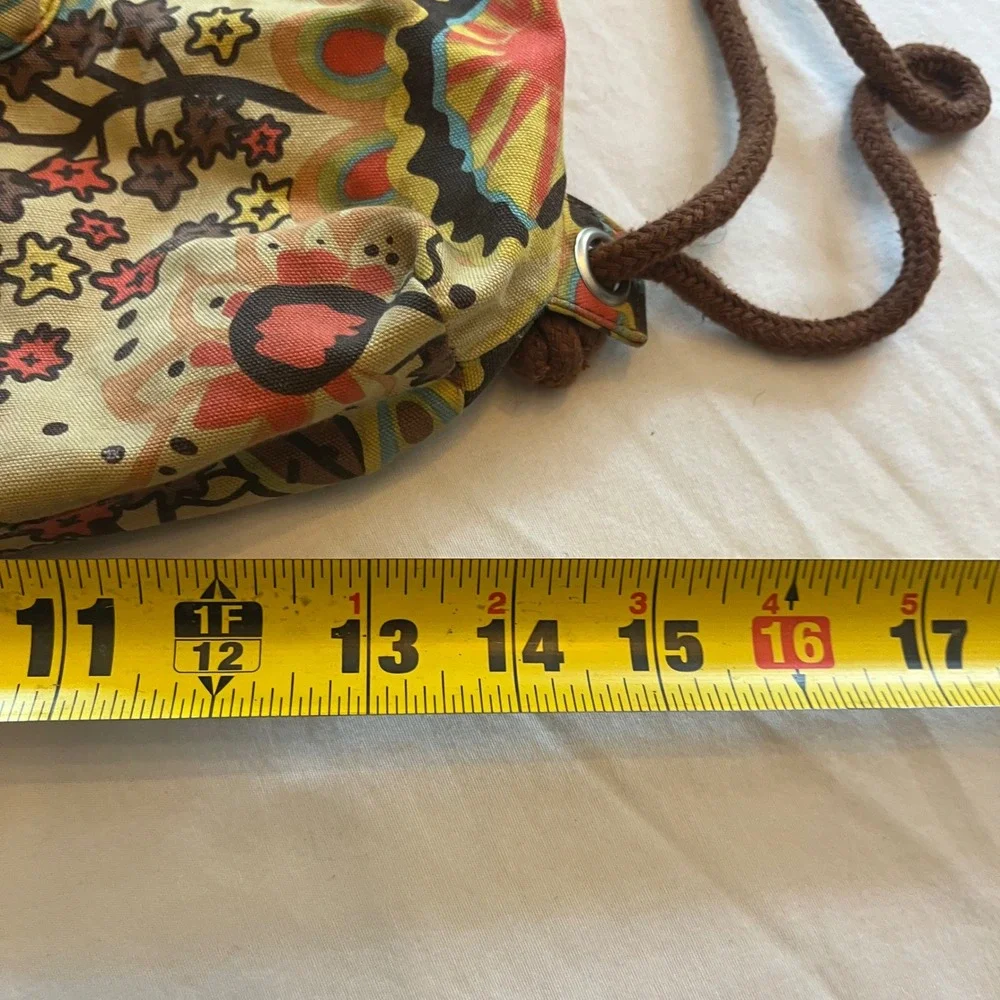 Vera Bradley Retired Provencal Drawstring Backpack Cinch Bag Yellow Paisley